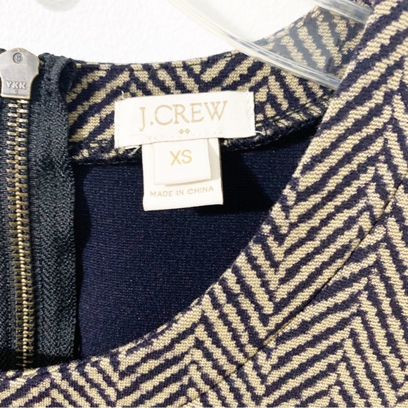 J. Crew Factory Style 06624 Sleeveless Ponte Knit  Dress Taupe Black Herringbone - Picture 11 of 12